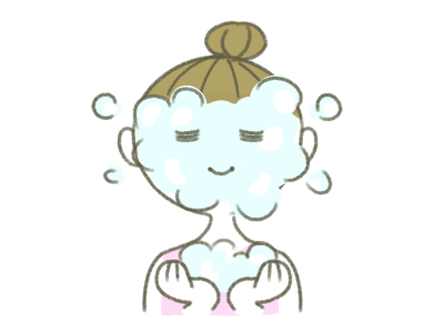 「湯の石けん」で泡洗顔